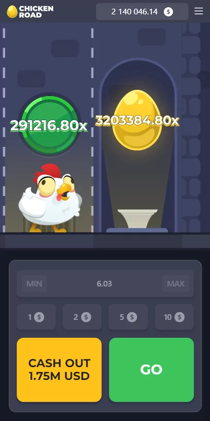 Chicken Road Mobile App Interface